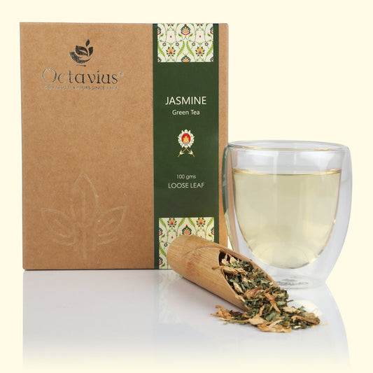 Jasmine Green Tea Loose Leaf in Kraft box - 100 Gms 100g