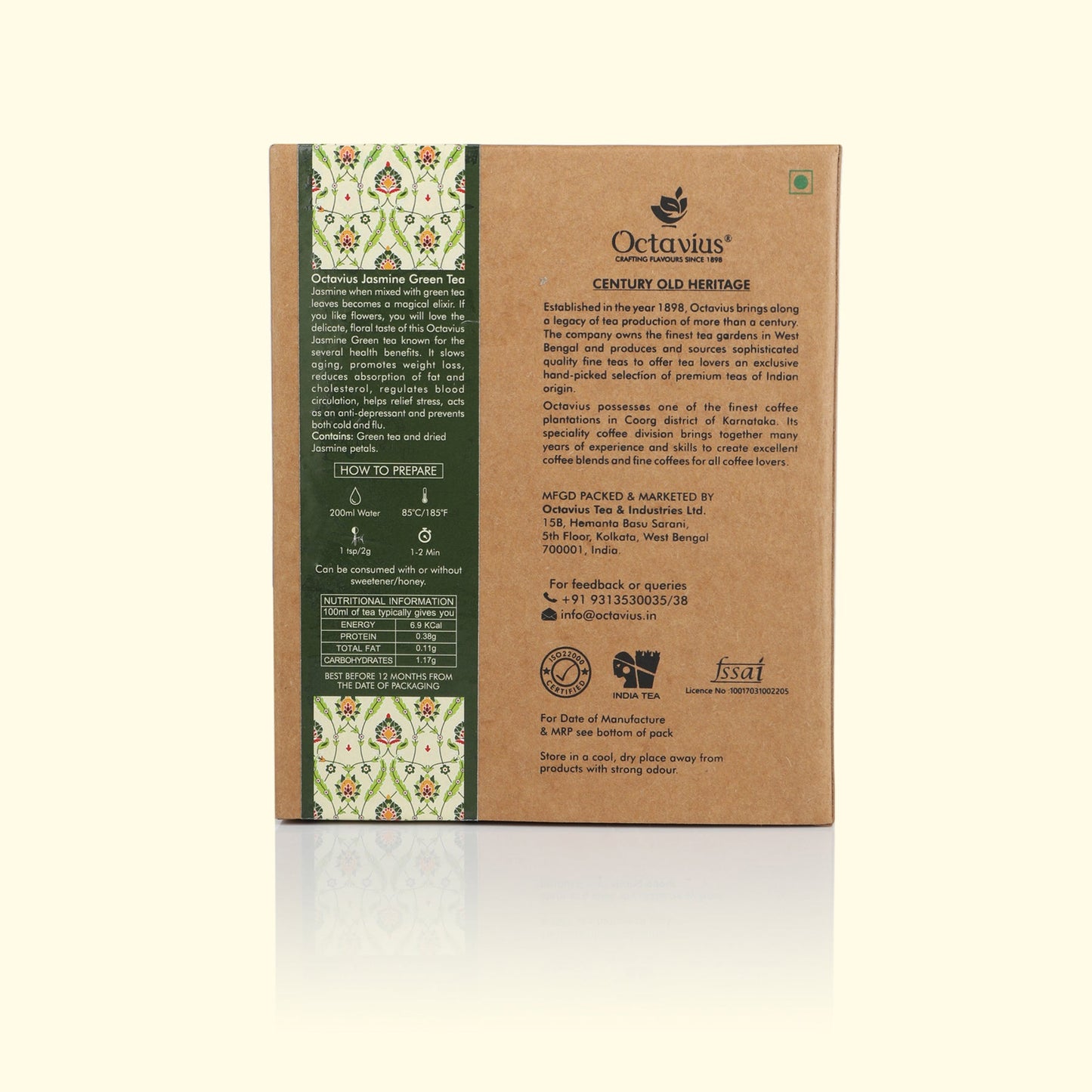 Jasmine Green Tea Loose Leaf in Kraft box - 100 Gms 100g