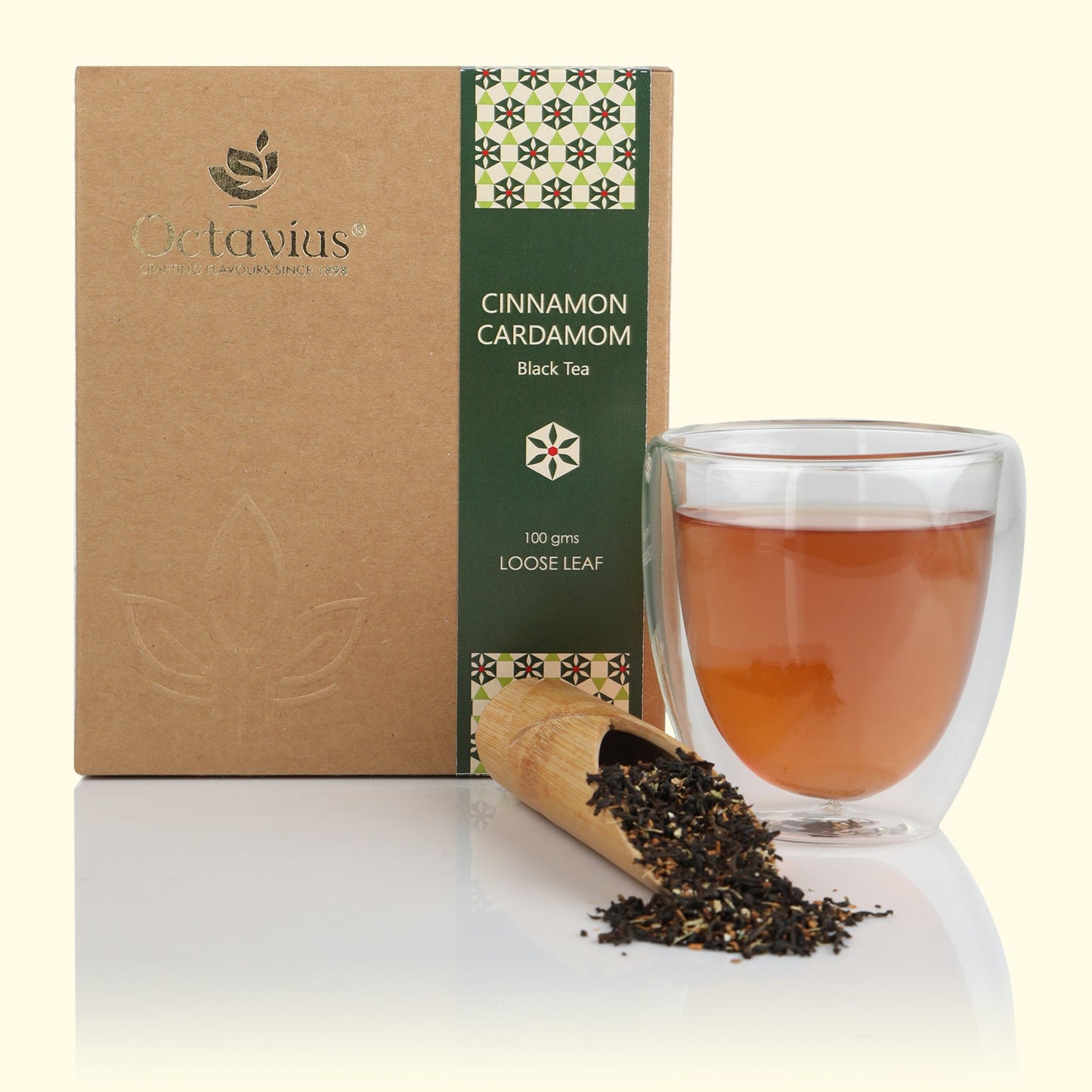 Cinnamon and Cardamom Black Tea Loose Leaf in Kraft Box - 100 Gms 100g