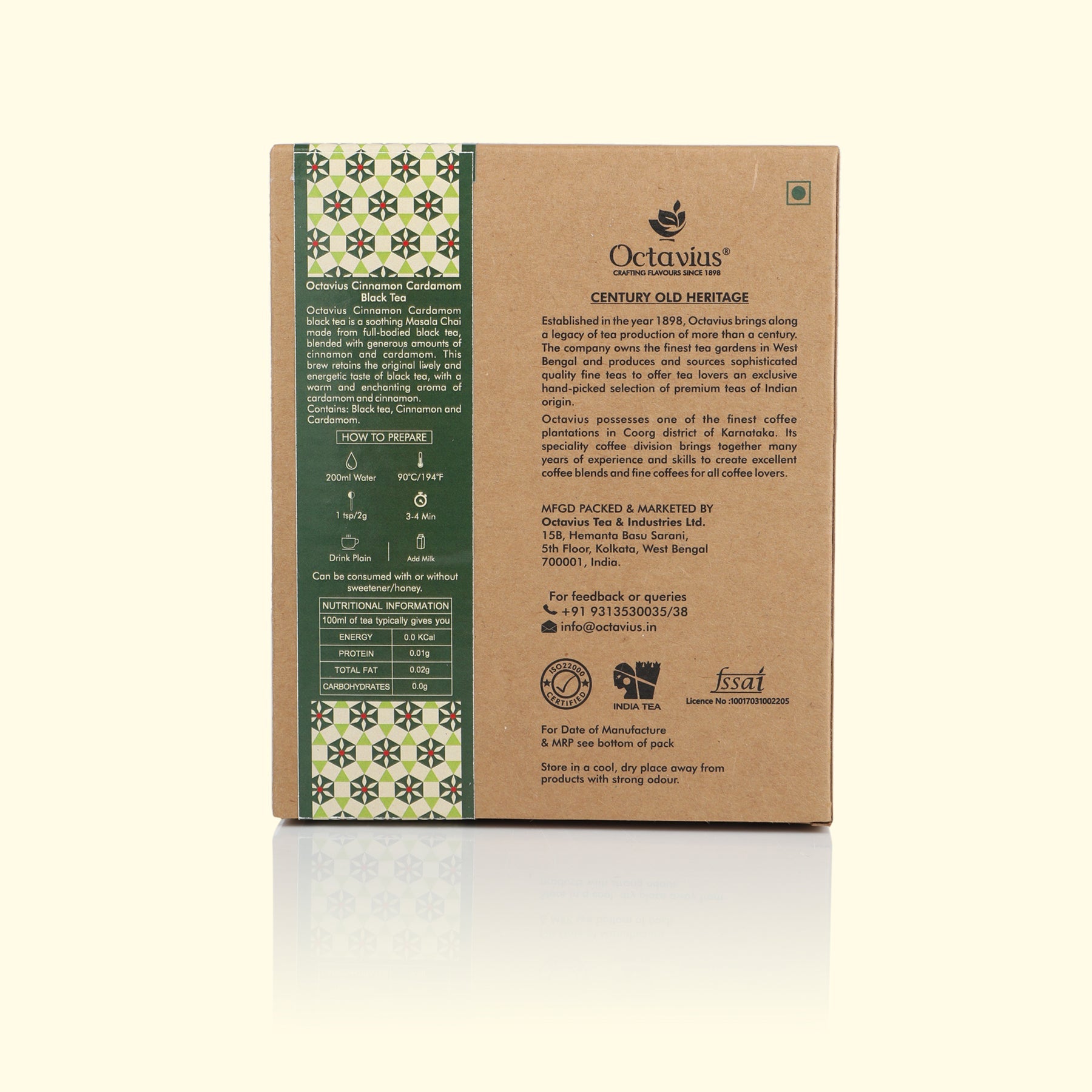 Cinnamon and Cardamom Black Tea Loose Leaf in Kraft Box - 100 Gms 100g