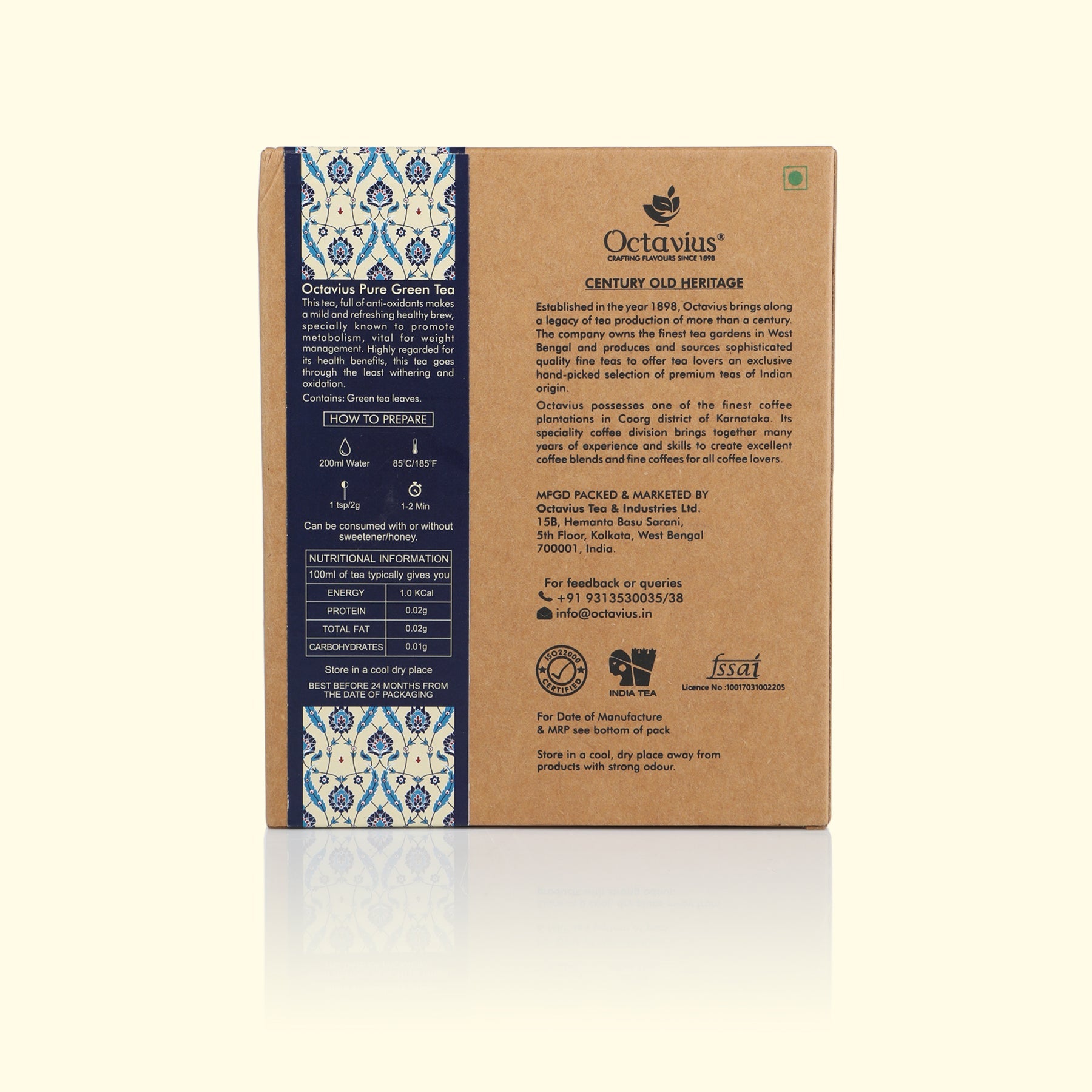 Pure Green Tea Loose Leaf in Kraft Box - 100 Gms 100g