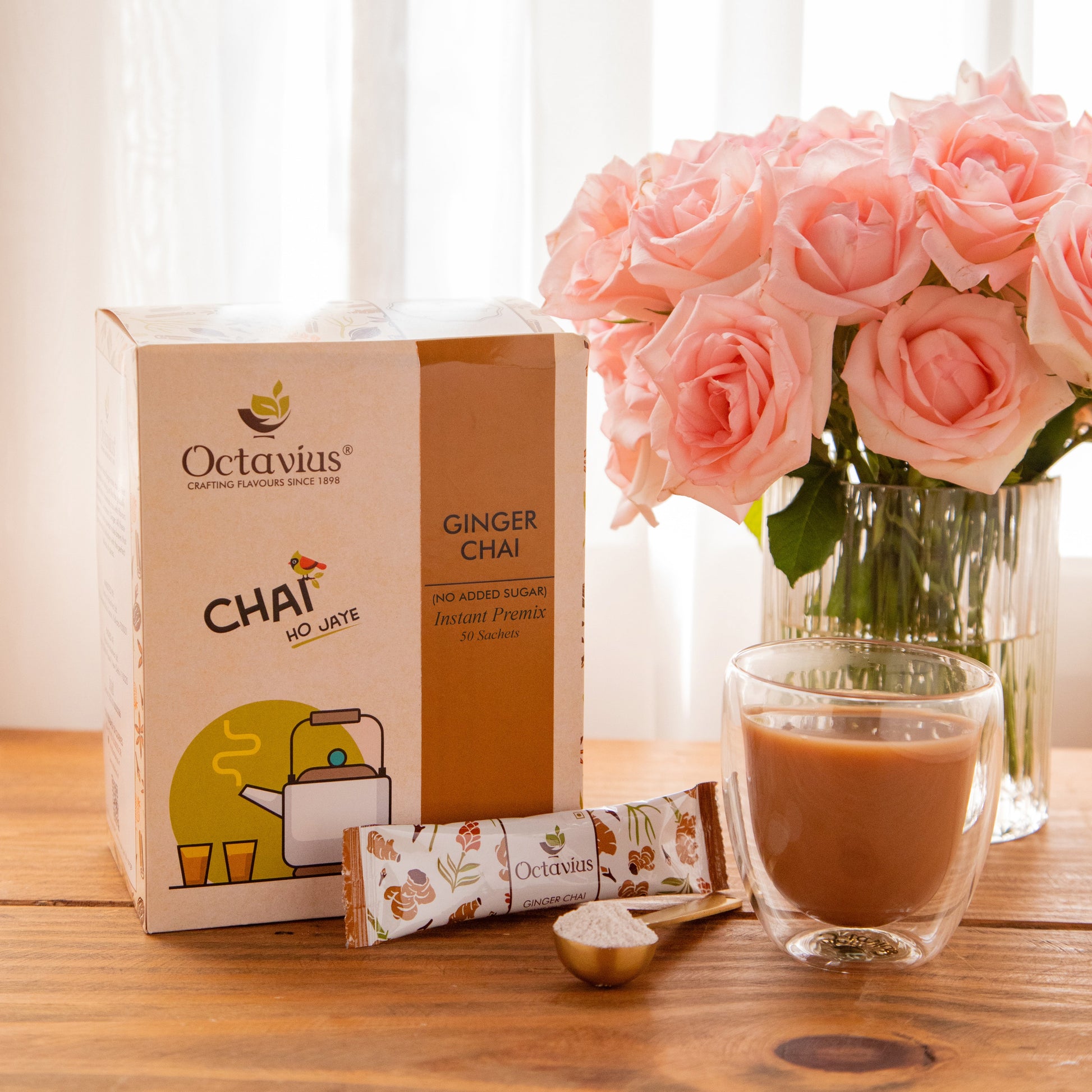 Ginger Chai Instant Premix  ( No added Sugar ) - 50 sachets 50 Sachets