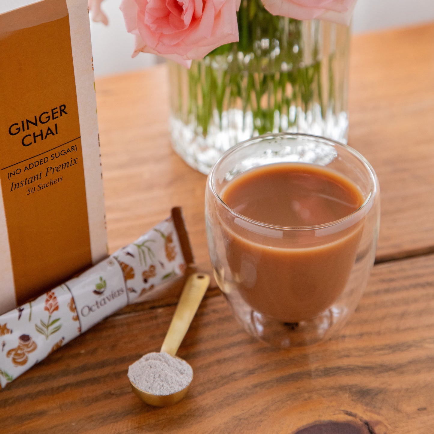 Ginger Chai Instant Premix  ( No added Sugar ) - 50 sachets 50 Sachets