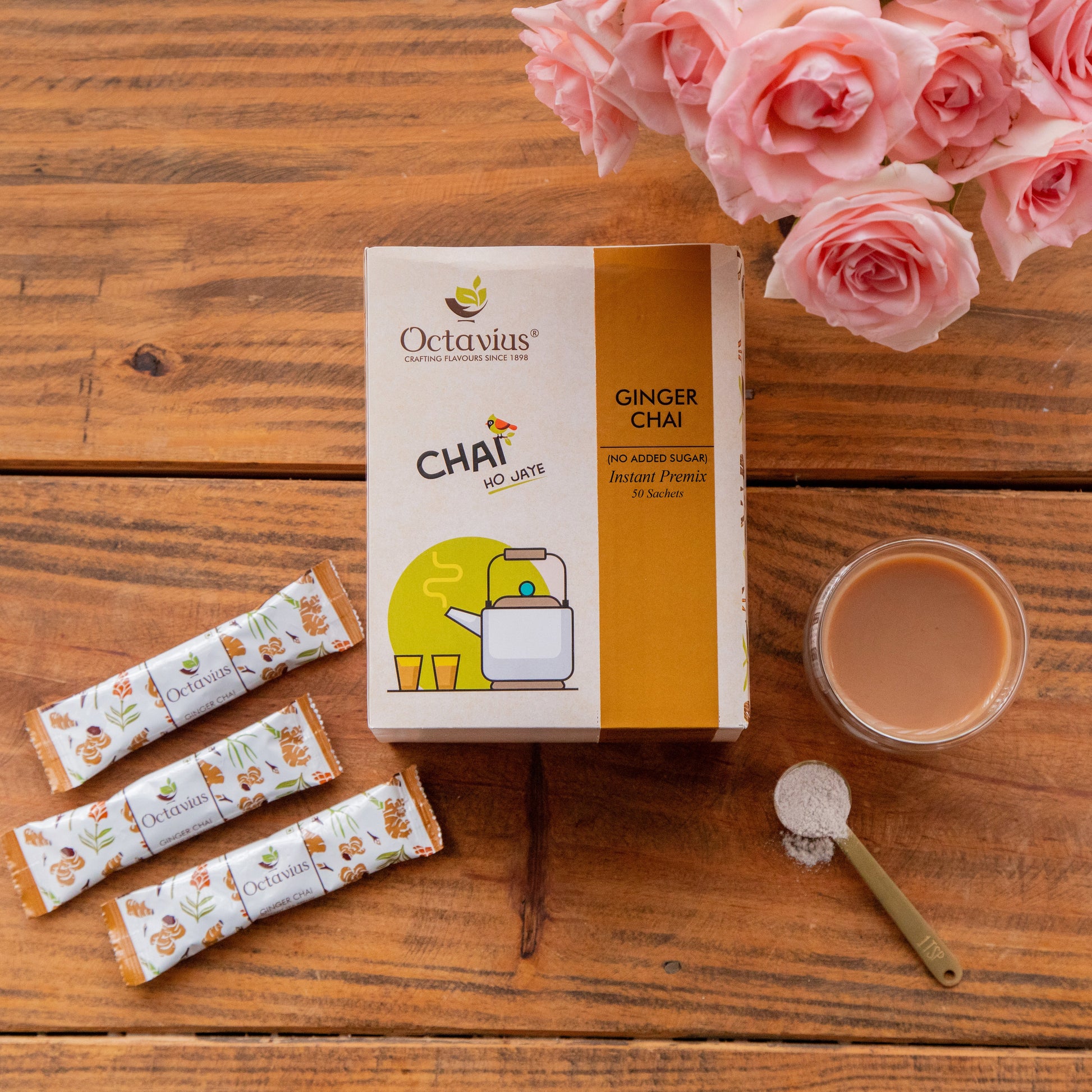 Ginger Chai Instant Premix  ( No added Sugar ) - 50 sachets 50 Sachets