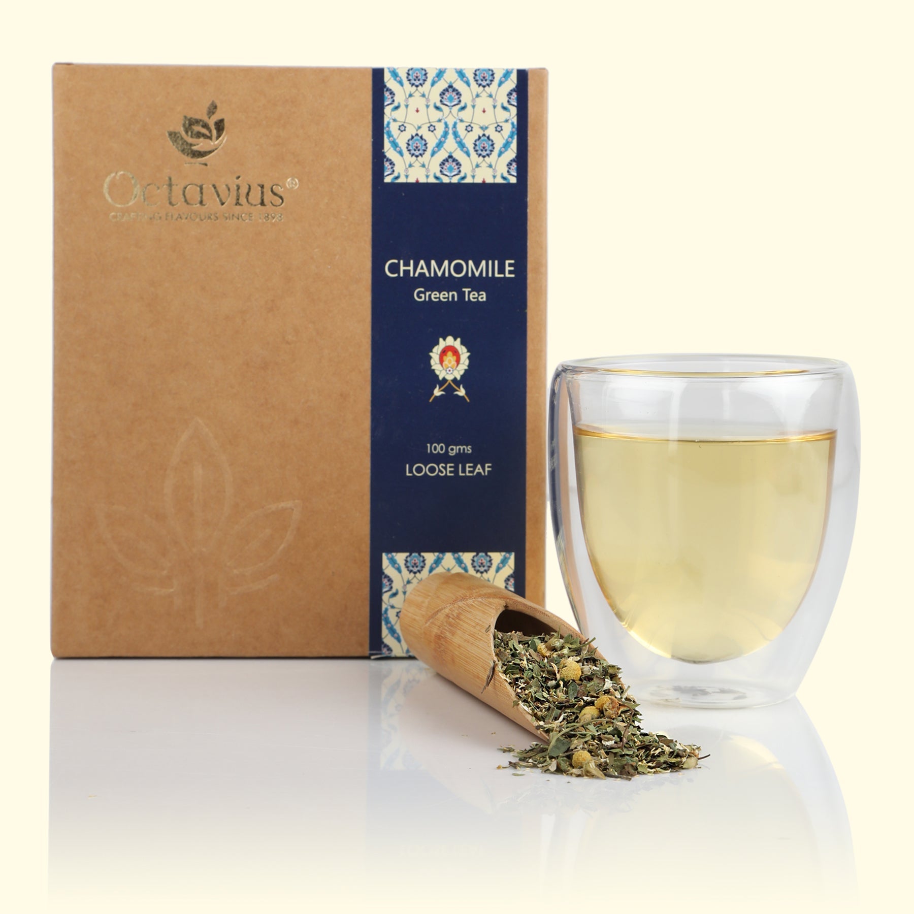 Chamomile Green Tea Loose Leaf in Kraft Box - 100 Gms 100g
