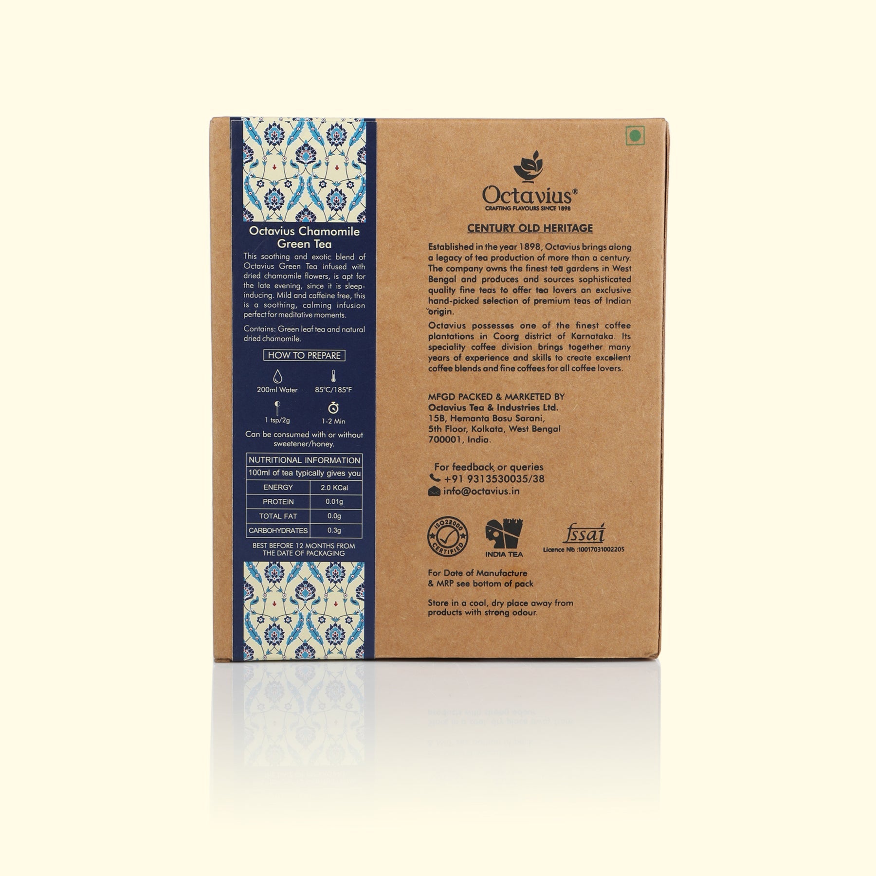 Chamomile Green Tea Loose Leaf in Kraft Box - 100 Gms 100g