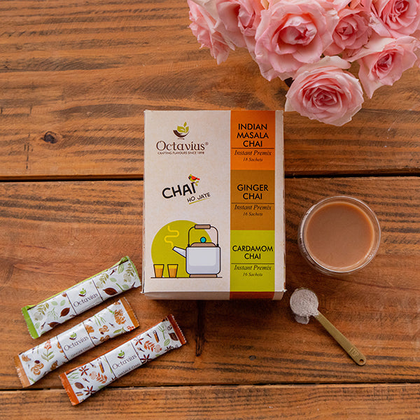 3 in 1 Instant Premix - Indian Masala, Cardamom & Ginger 15 Sachets