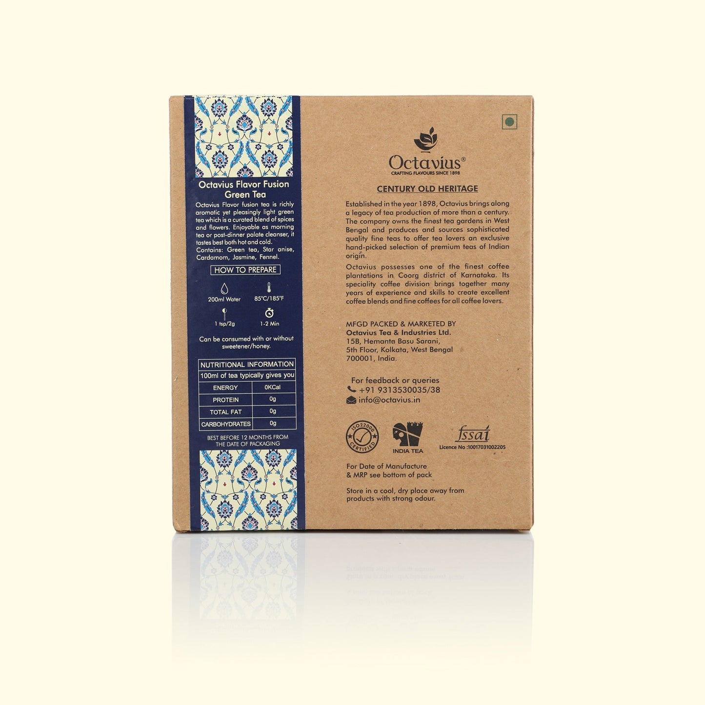 Flavour Fusion Green Tea Loose Leaf in Kraft Box - 100 Gms 100g