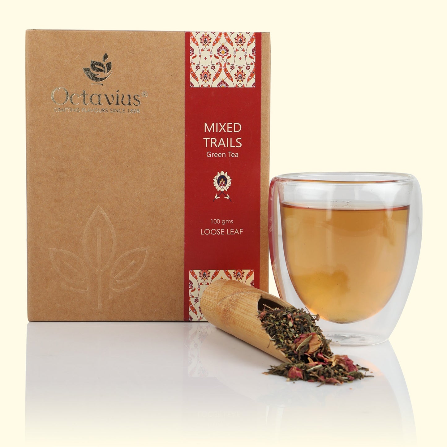 Mixed Trails Green Tea Loose Leaf in Kraft Box - 100 Gms 100g