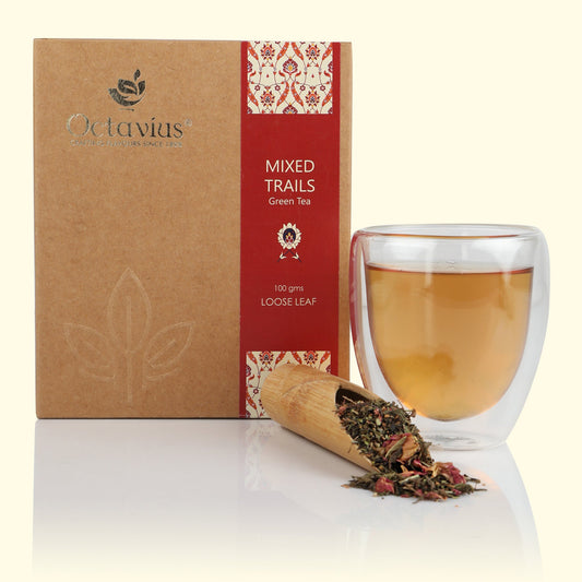 Mixed Trails Green Tea Loose Leaf in Kraft Box - 100 Gms 100g