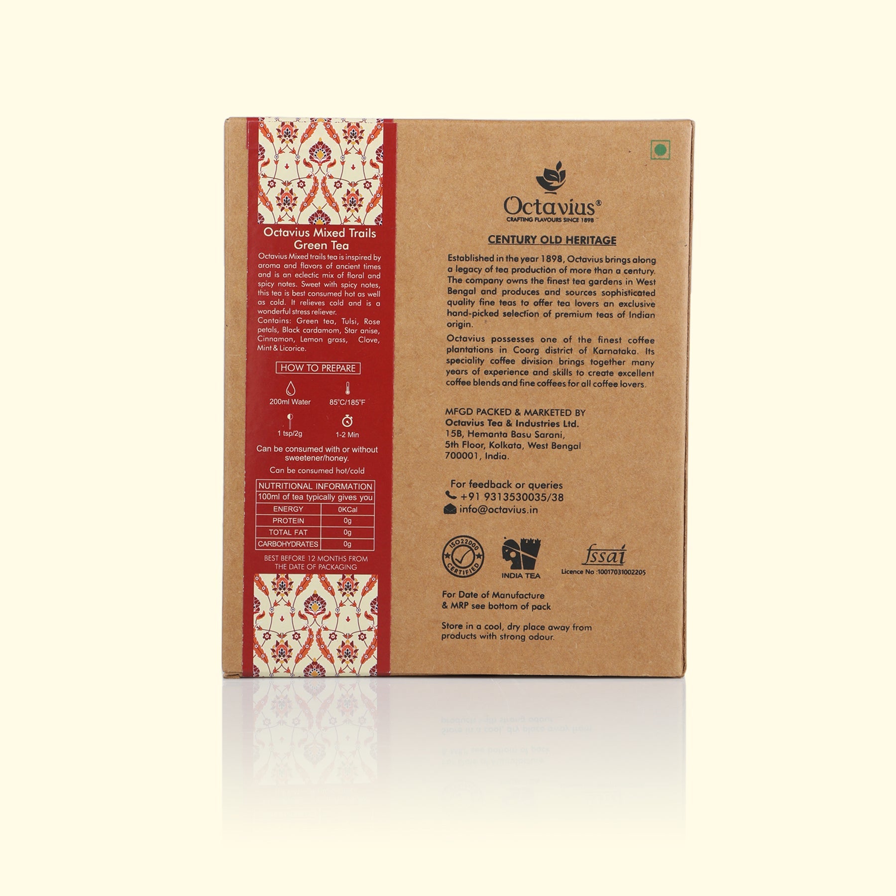 Mixed Trails Green Tea Loose Leaf in Kraft Box - 100 Gms 100g