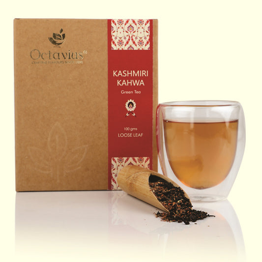 Kashmiri Kahwa Green Tea Loose Leaf  in Kraft Box - 100 Gms 100g