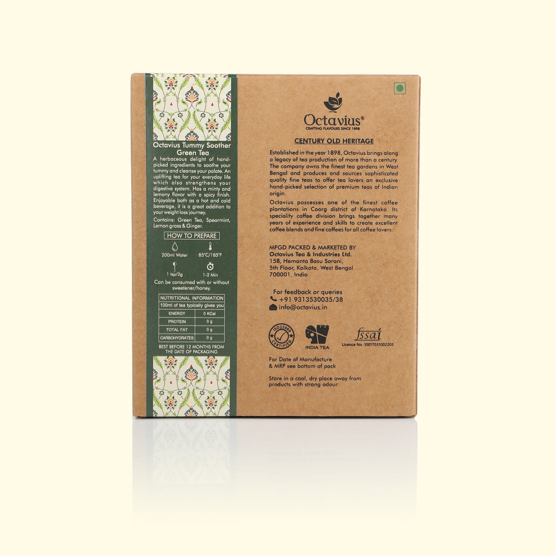 Tummy Soother Green Tea Loose Leaf in Kraft Box - 100 Gms 100g