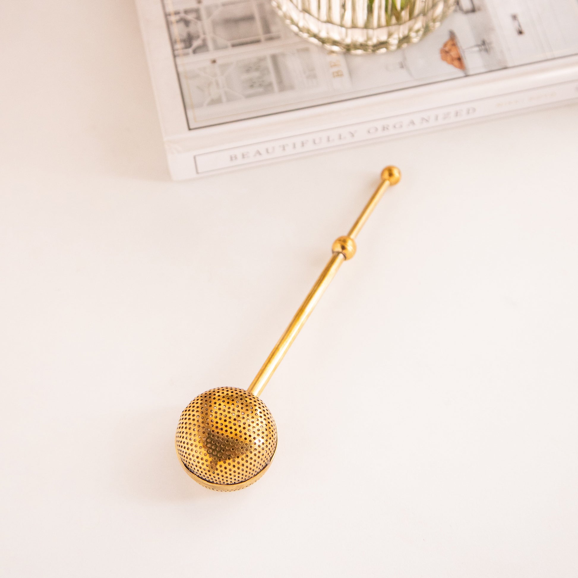 Ball Shaped Brass Infuser with Push handle 60g
