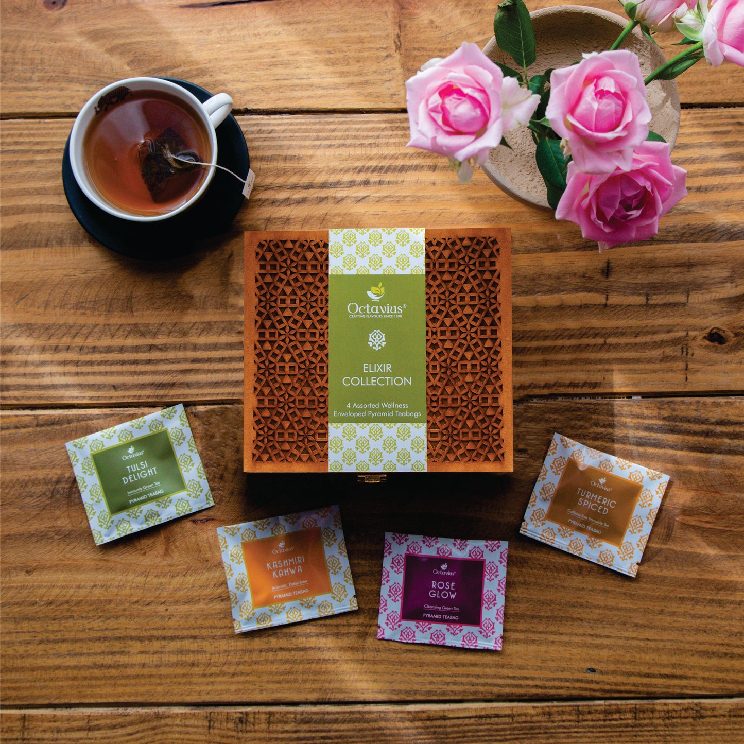 Elixir Collection 4 Assorted Wellness Teas - 40 Pyramid Teabags 40 Pyramid