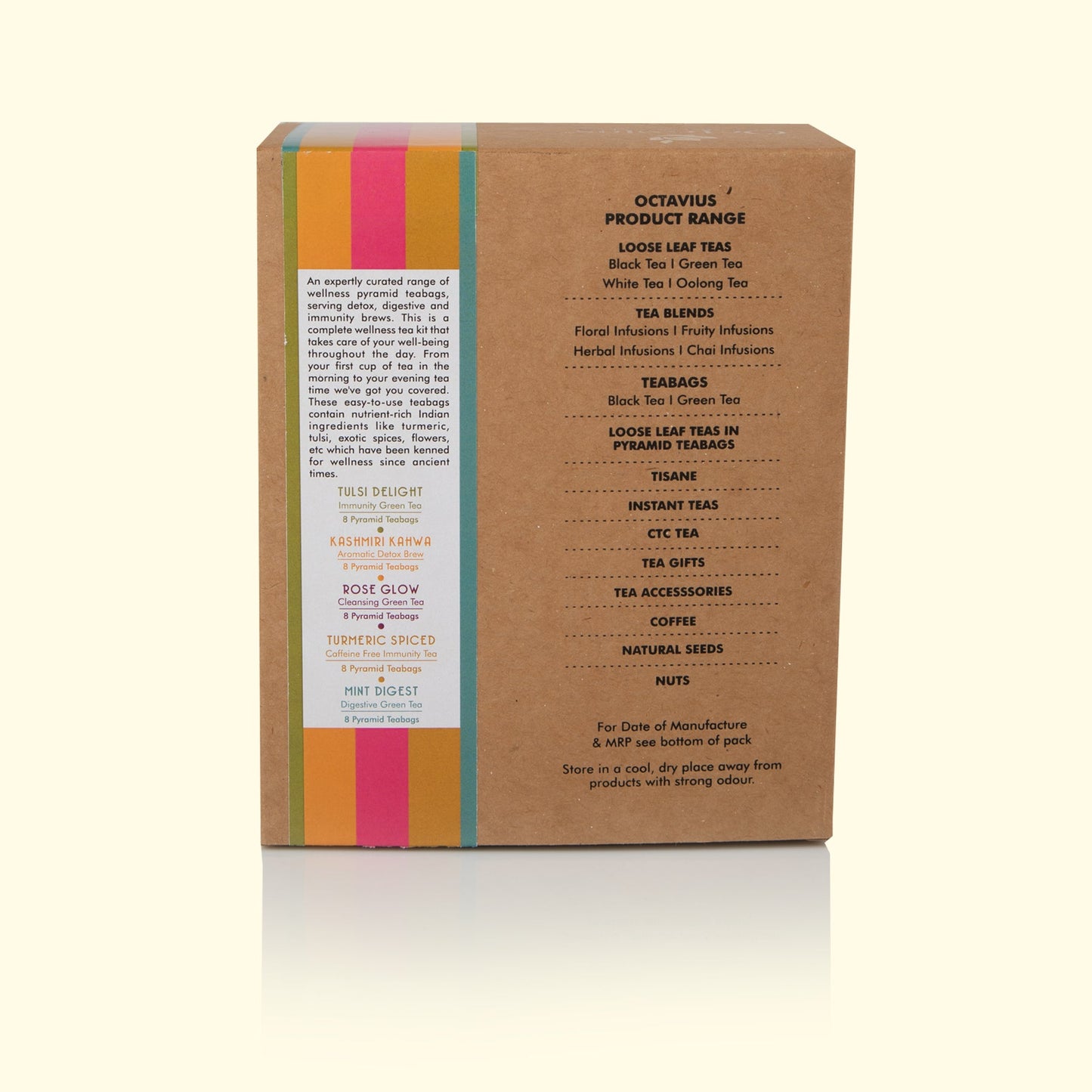 Assorted Wellness Teas   - 40 Enveloped Pyramid Tea Bags 390g