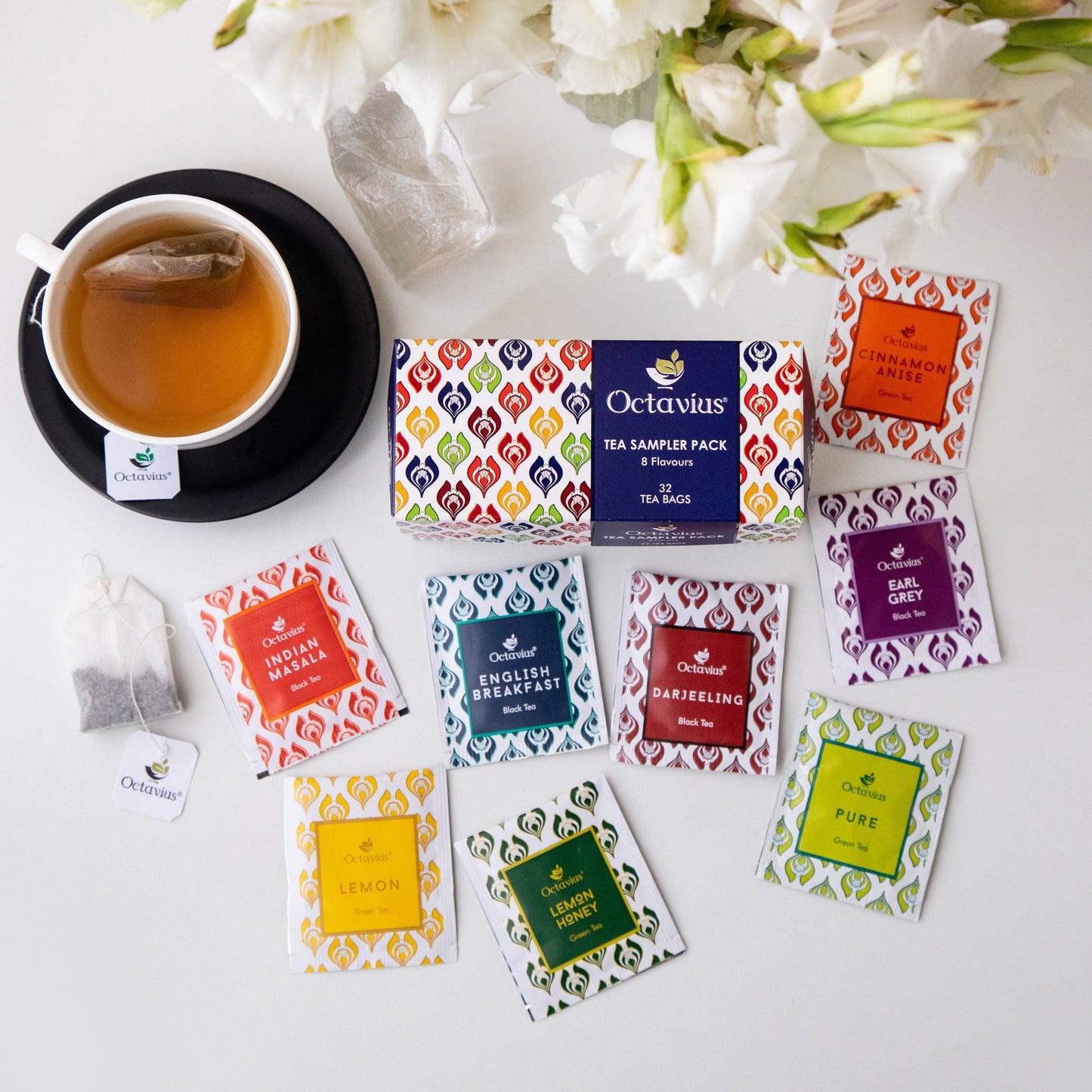 8 Assorted Black & Green Teas - 32 Teabags 32teabags