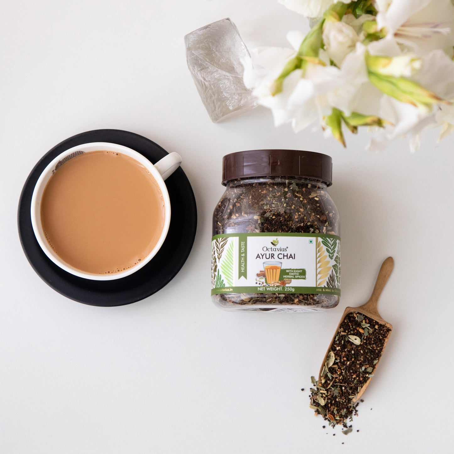 Ayur Chai (With Eight Exotic Herbal Spices) - 250 Gms Jar ( PACK OF 2 ) 250g