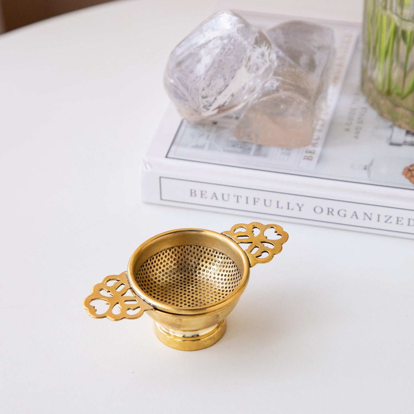 Empress Brass tea strainer ( 5 cms ) 100g