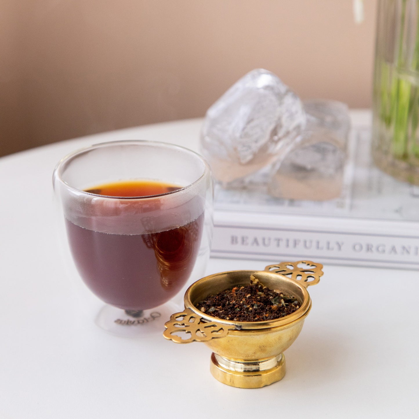 Empress Brass tea strainer ( 5 cms ) 100g