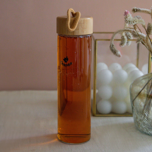 Borosilicate Glass Bottle With Wooden Cap - 600ML 600ml
