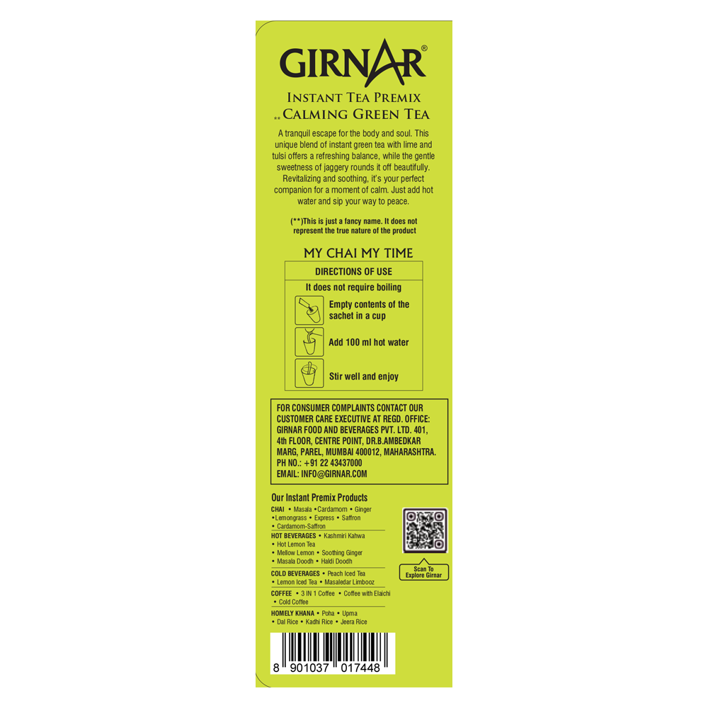 Instant Premix Calming Green Tea 10 Sachets