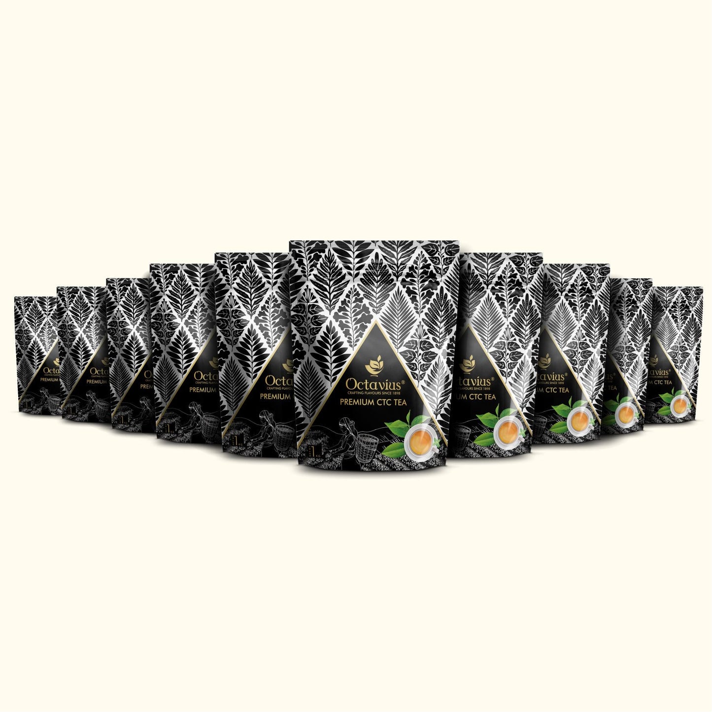 Octavius Premium CTC Tea (New and Improved Blend) - 1KG (Pack of 10) 1kg