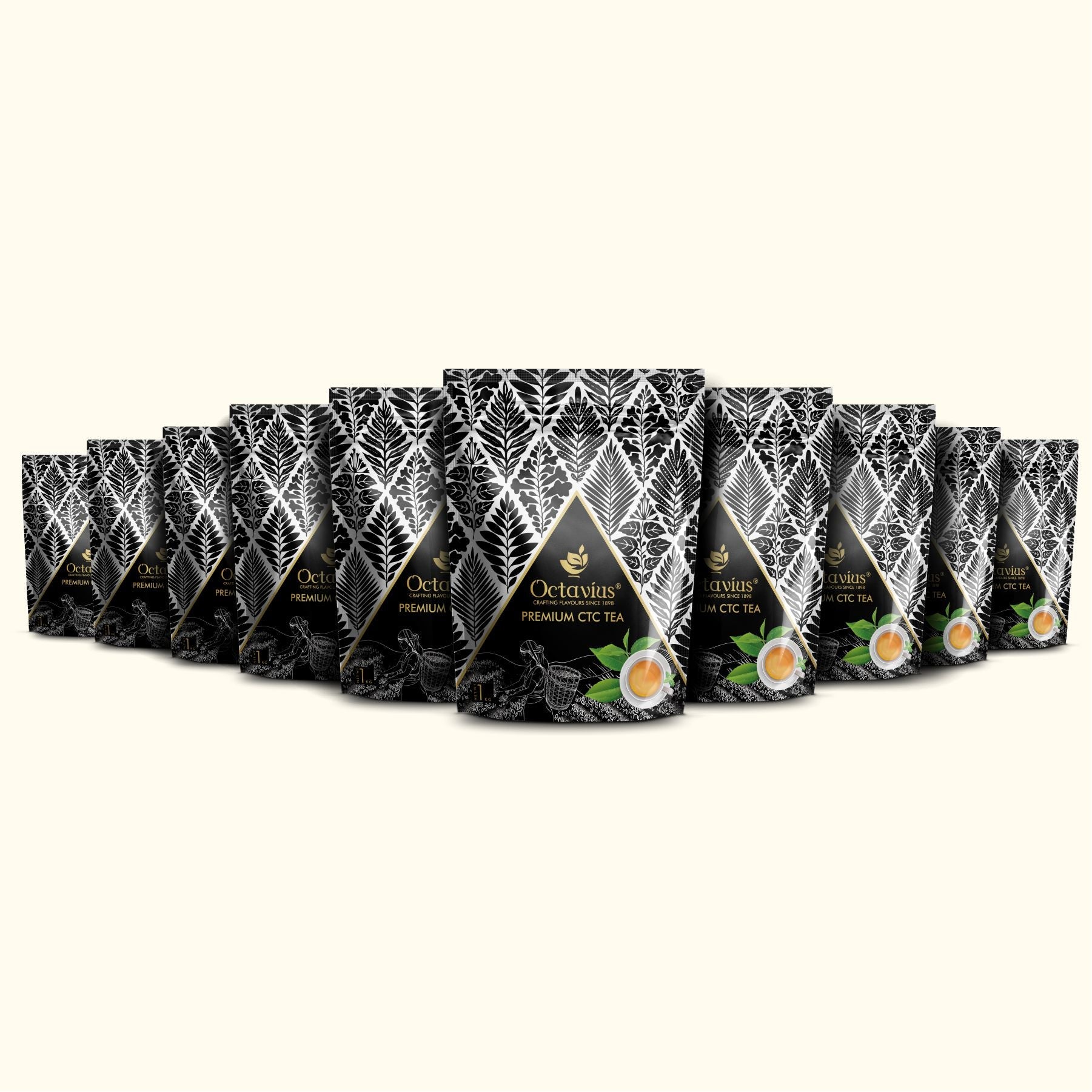 Octavius Premium CTC Tea (New and Improved Blend) - 1KG (Pack of 10) 1kg
