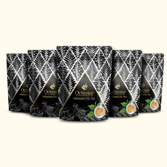 Octavius Premium CTC Tea (New and Improved Blend) - 1KG (Pack of 5) 1kg