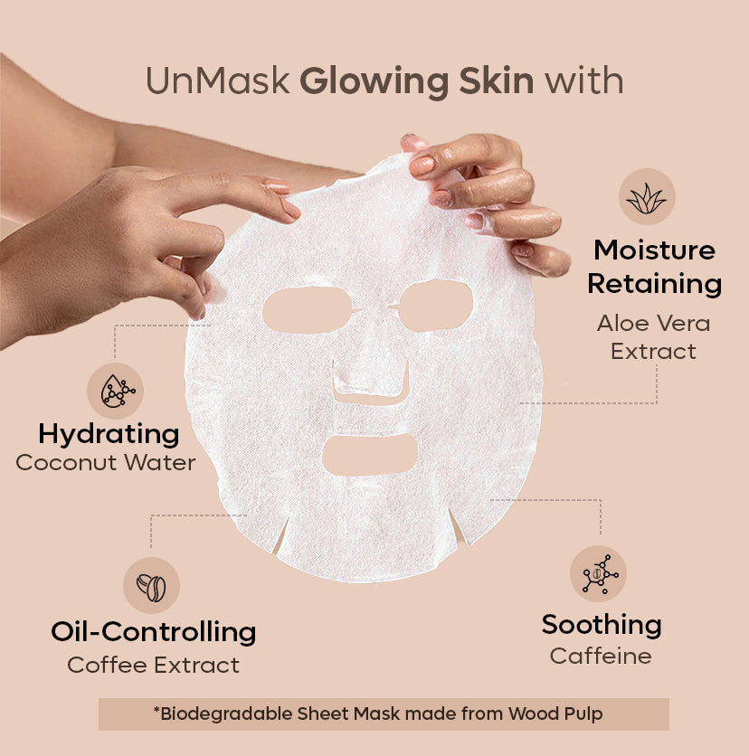Coconut Water Coffee Sheet Mask - 20g each
