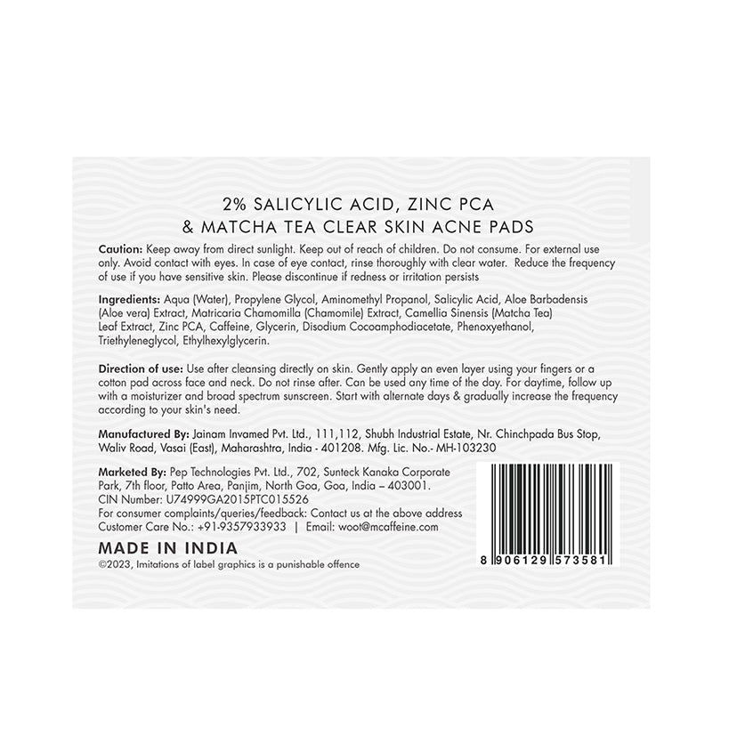 2% Salicylic Acid Serum-Acne Pads with Matcha Tea - 40 N