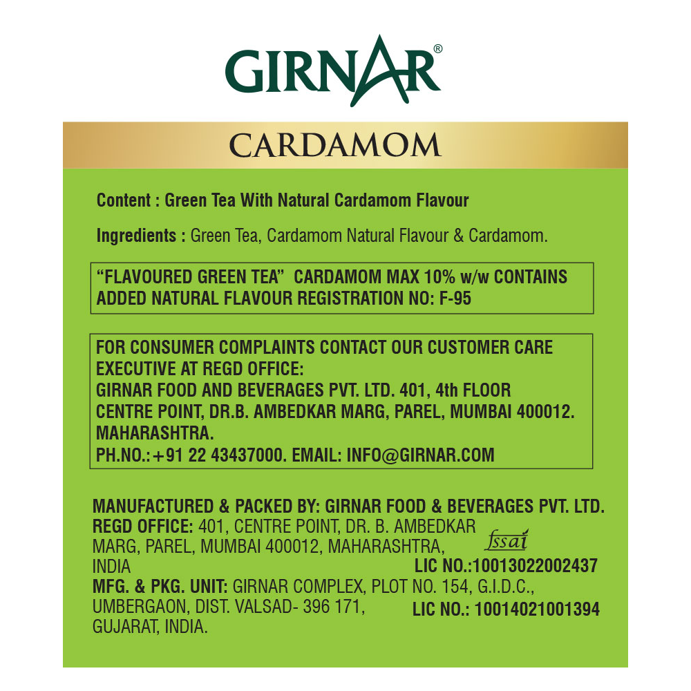 Green Tea Bags - Cardamom 10 Tea Bags