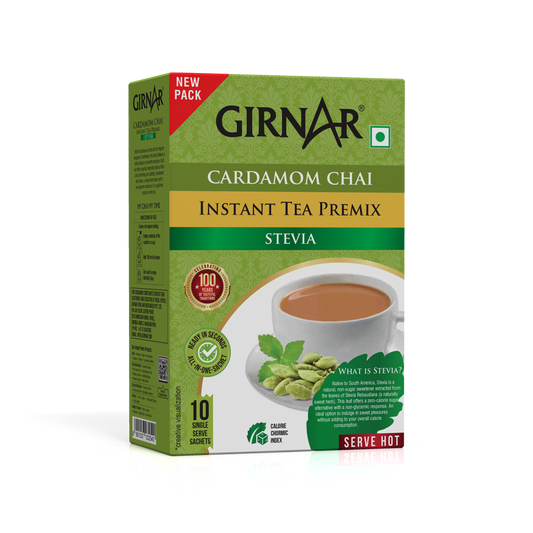 Instant Cardamom Chai Premix With Stevia 10 Sachets