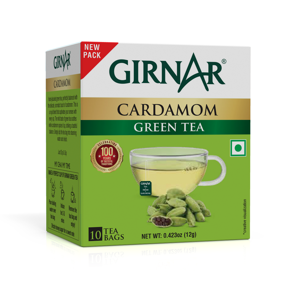 Green Tea Bags - Cardamom 10 Tea Bags