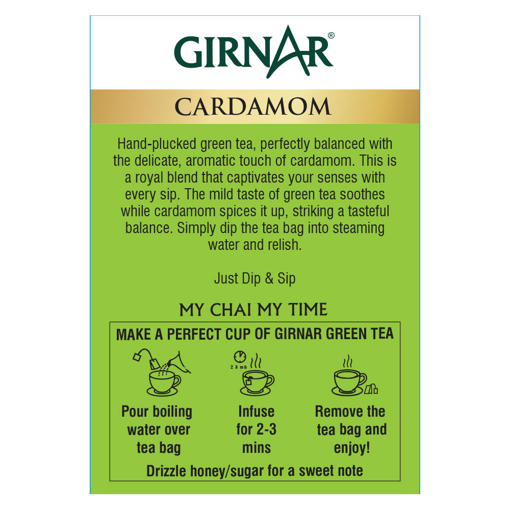 Green Tea Bags - Cardamom 10 Tea Bags