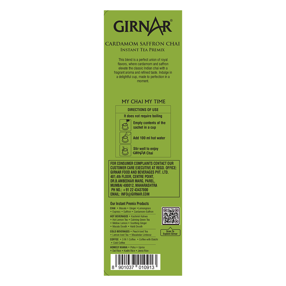 Instant Tea Premix With Cardamom-Saffron 10 Sachets