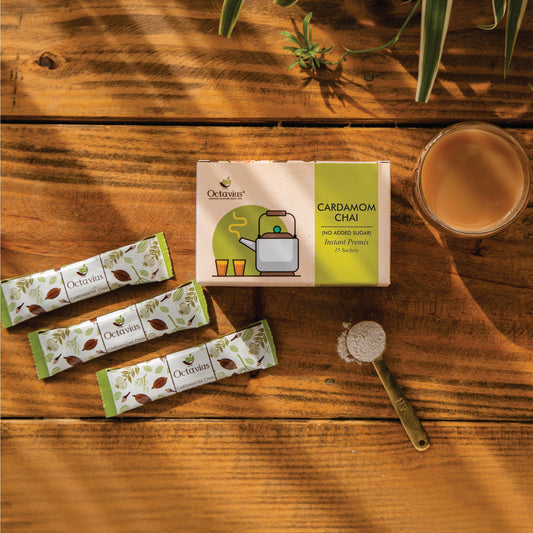 Cardamom Chai Instant Premix- 15 Sachets ( No added Sugar ) 15sachets