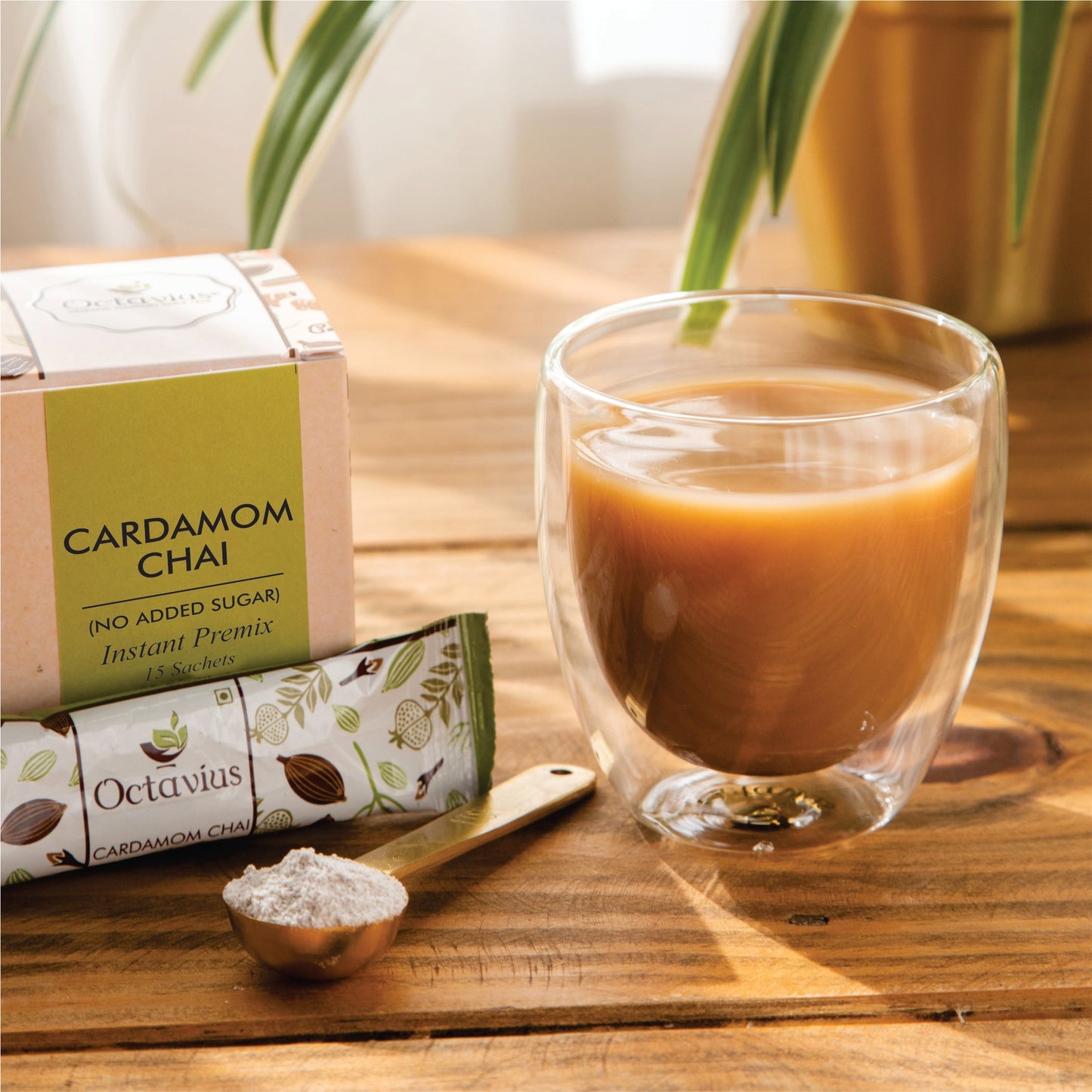 Cardamom Chai Instant Premix- 15 Sachets ( No added Sugar ) 15sachets