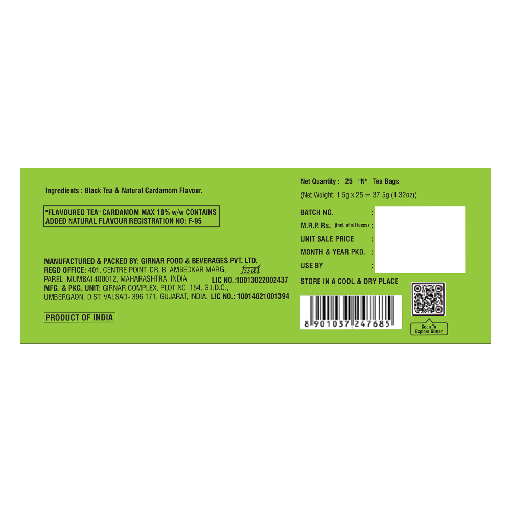 Black Tea Bags - Elaichi 25 Tea Bags
