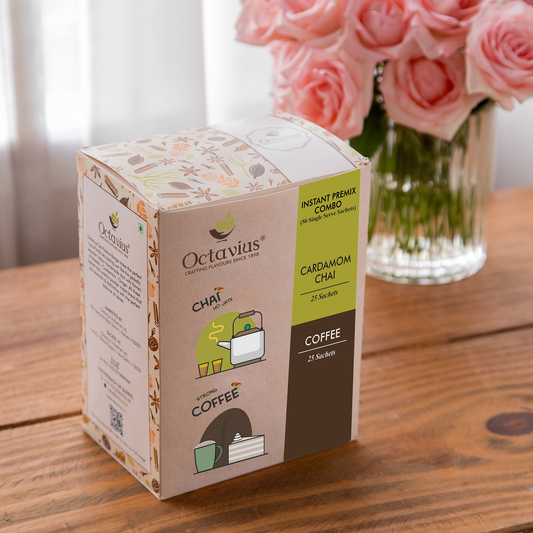 2 in 1 Instant Premix - Cardamom Chai and Coffee 50 Sachets 50sachets