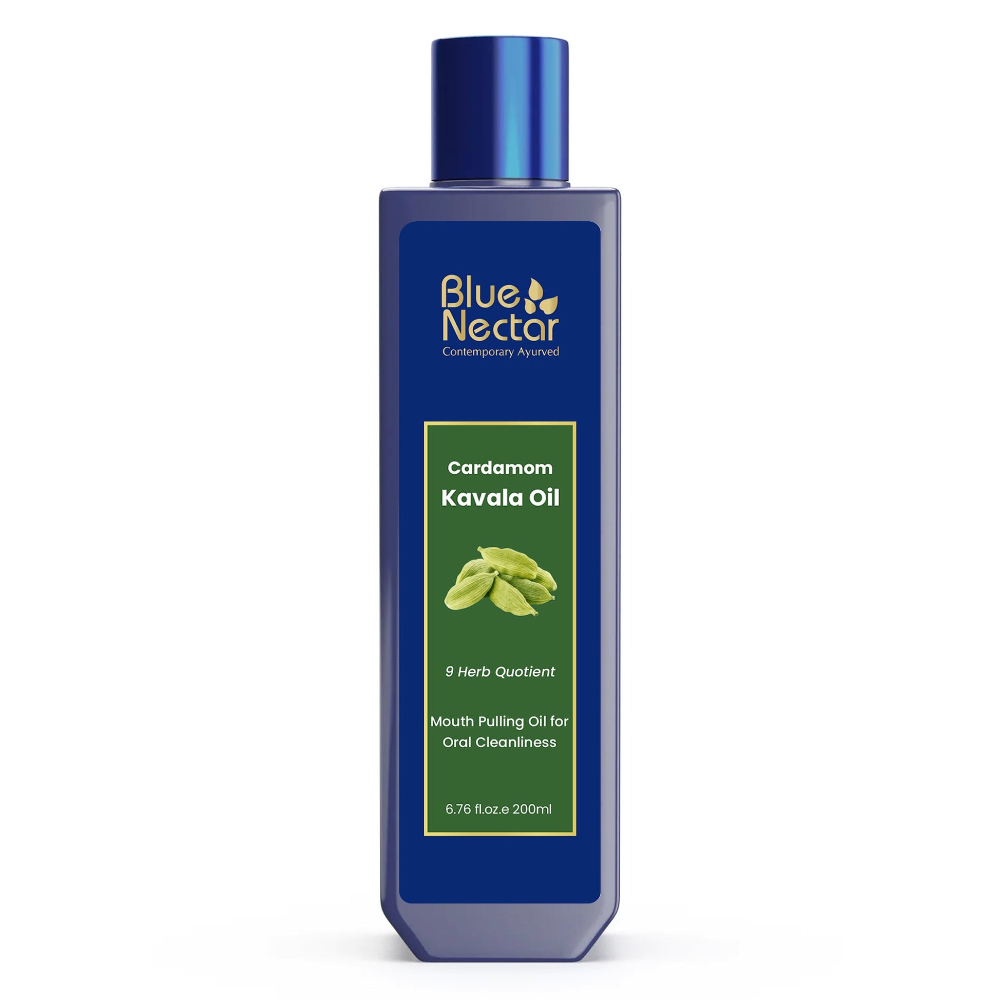 Mouth Oil for Oil Pulling with Coconut & Mint for Oral care and Bad Breath (9 herbs) (Cardamom) 100ml