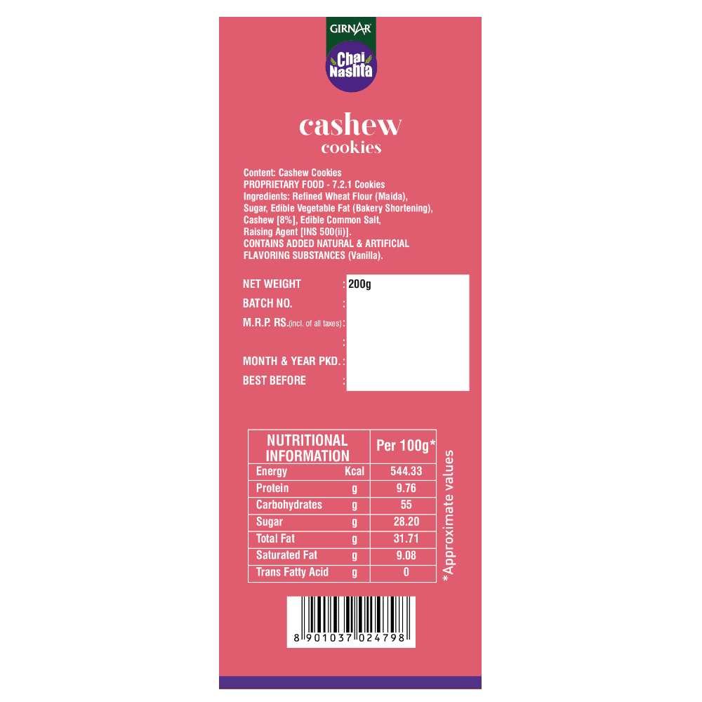 Chai Nashta - Cashew Cookies 200g