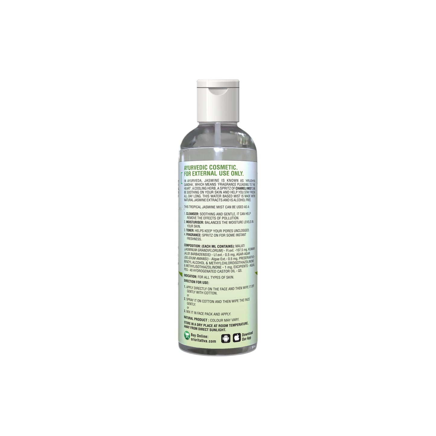 Chameli - Tropical Jasmine Mist | Keep Your Skin Calm And Refreshed | Cleanser, Moisturiser, Toner, Fragrance | Flip Top Bottle | 50 ml 50ml