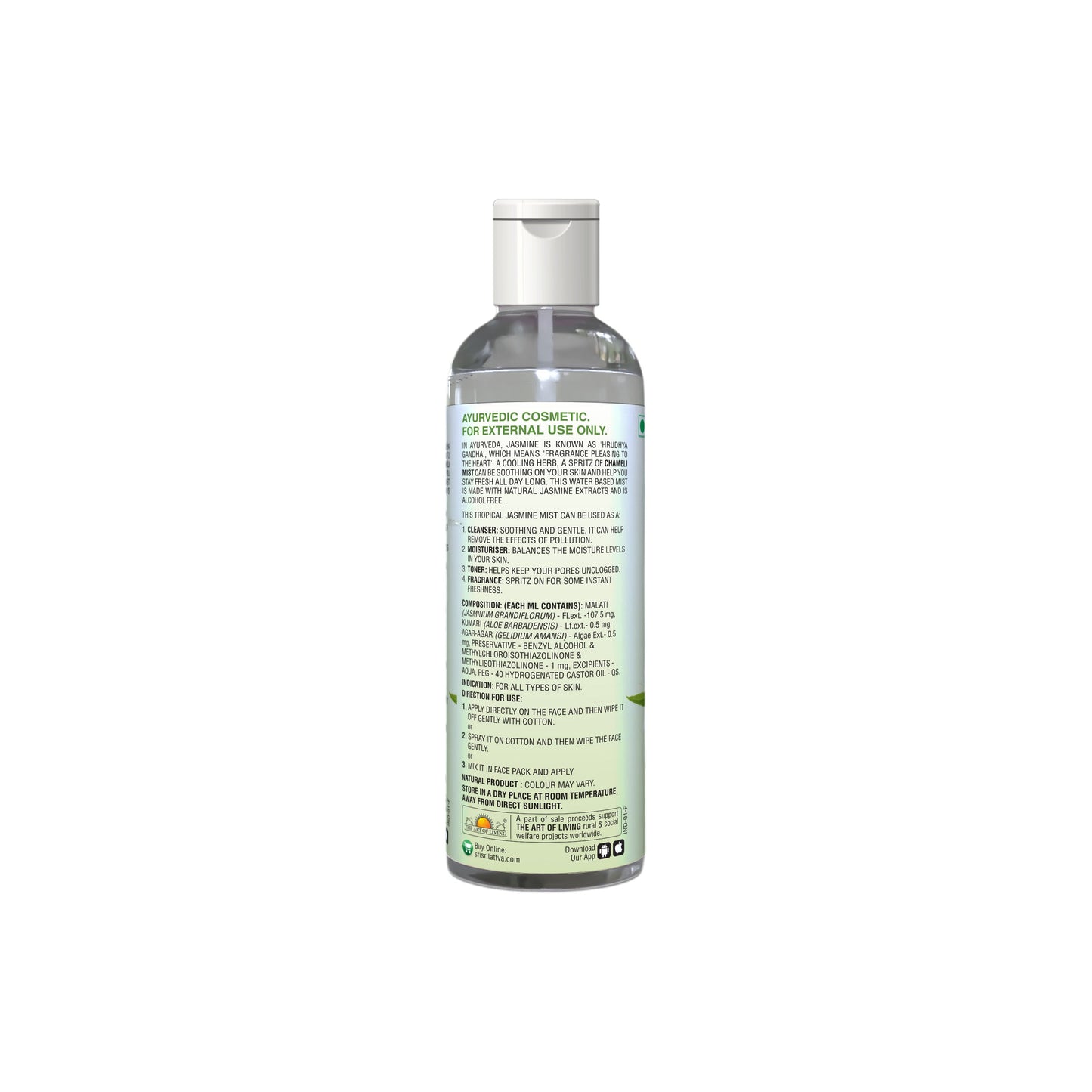 Chameli - Tropical Jasmine Mist | Keep Your Skin Calm And Refreshed | Cleanser, Moisturiser, Toner, Fragrance | Flip Top Bottle | 100 ml 100ml