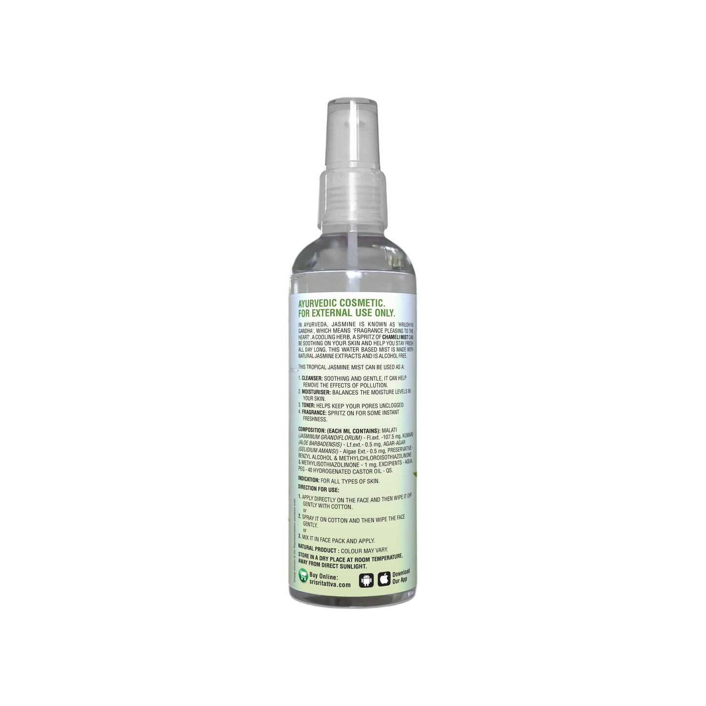 Chameli - Tropical Jasmine Mist | Keep Your Skin Calm And Refreshed | Cleanser, Moisturiser, Toner, Fragrance | Spray Bottle | 50 ml 50ml