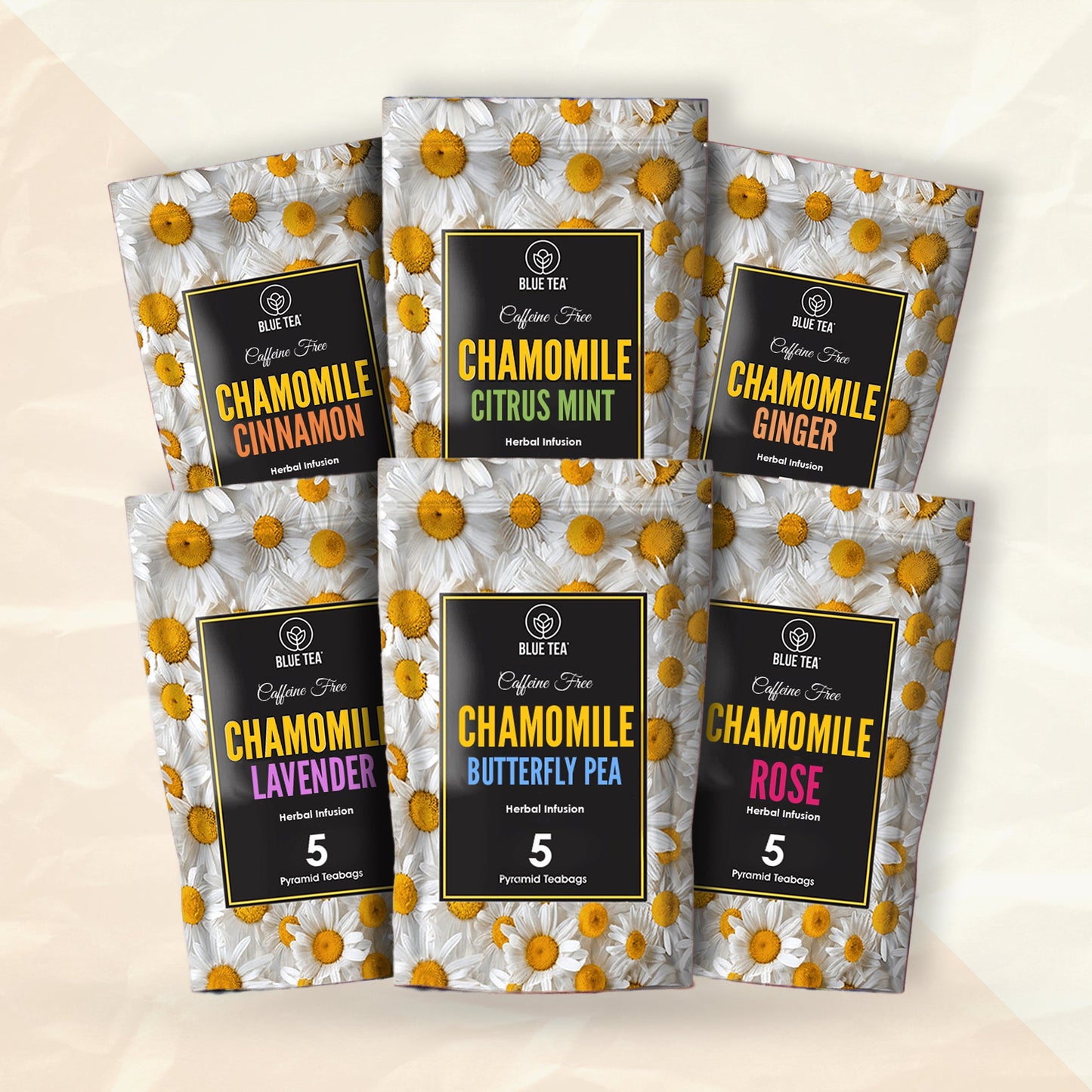 Chamomile Herbal Tea Sampler Packs - 6 Flavors