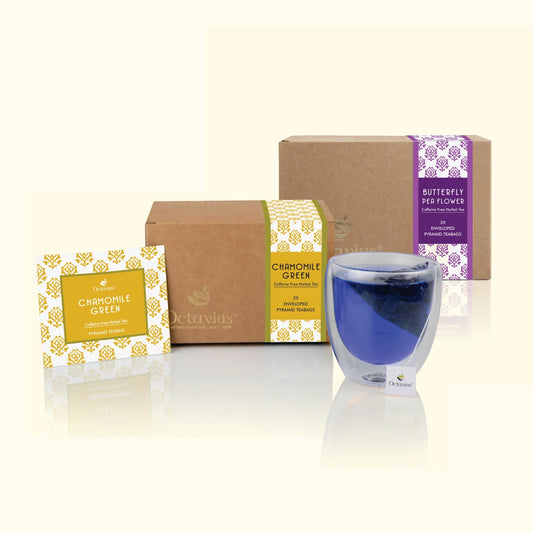 Chamomile Green Tea and Butterfly Blue Pea Flower Tea (Combo of 2) 20g