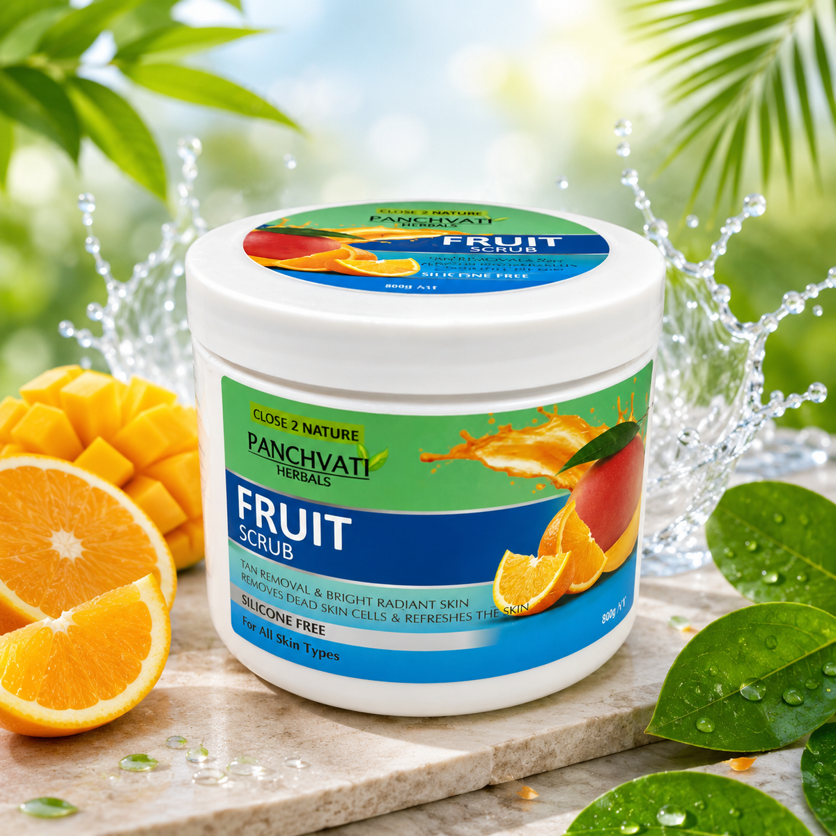 【Panchvati Herbals】 Fruit Scrub｜フルーツ スクラブ 大容量｜800ml