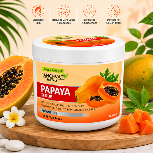【Panchvati Herbals】 Papaya Scrub｜パパイヤ スクラブ 大容量｜800ml