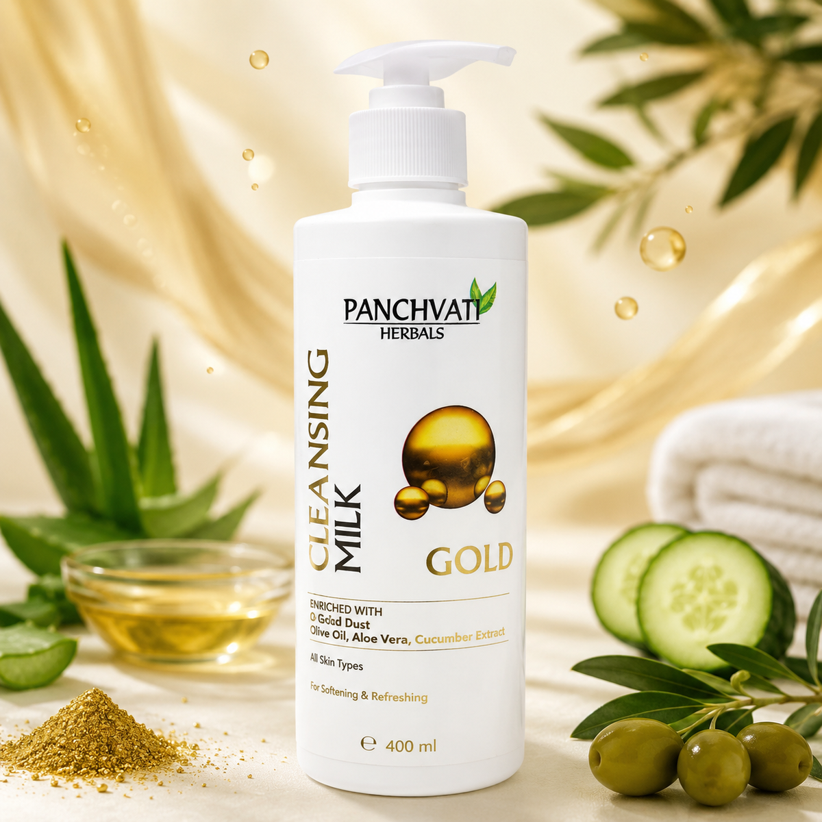 Gold Cleansing Milk with Aloe Vera & Cucumber 400ml